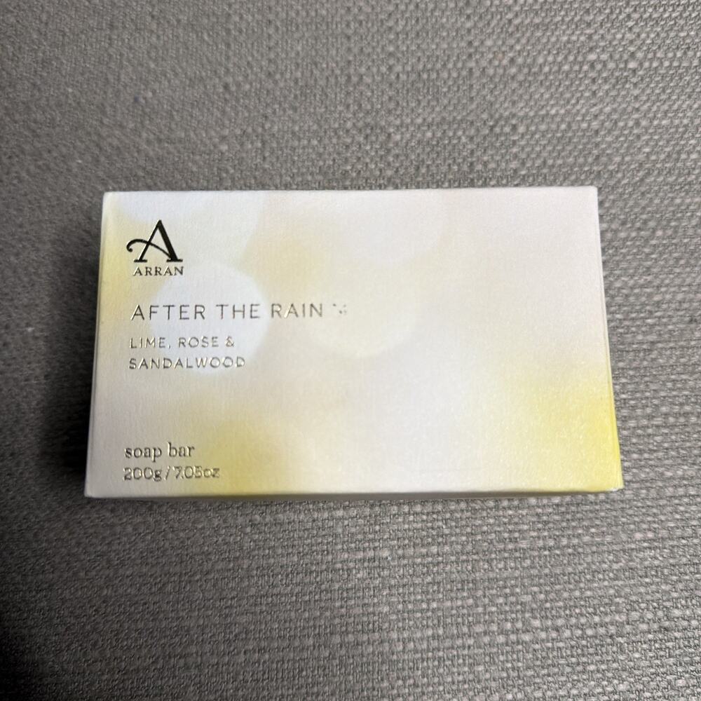 Arran After The Rain Soap Bar Lime Rose Sandalwood 7 Ounces New